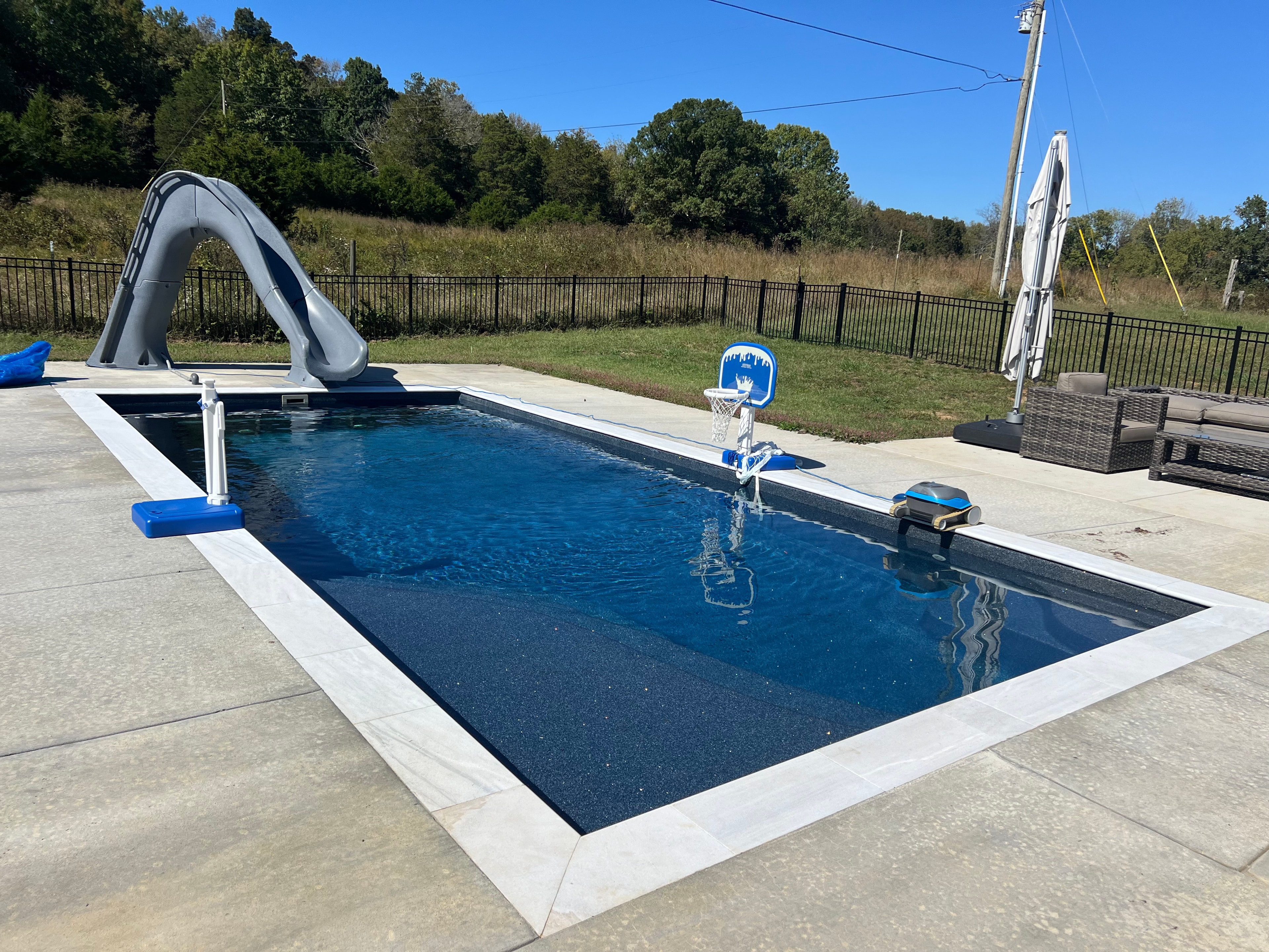 Custom pool 3D design render — backyard visualization