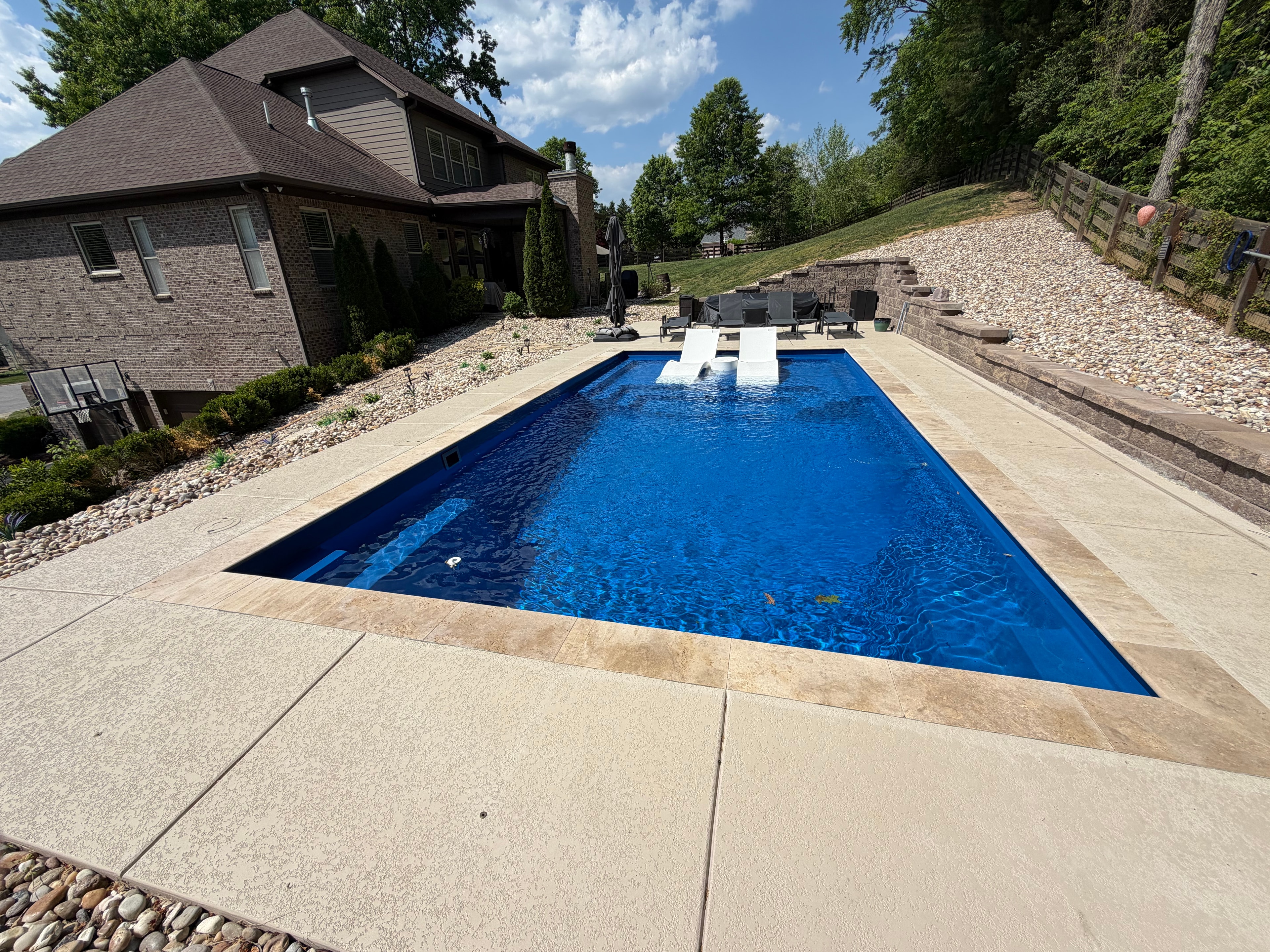 Custom inground pool backyard Middle Tennessee