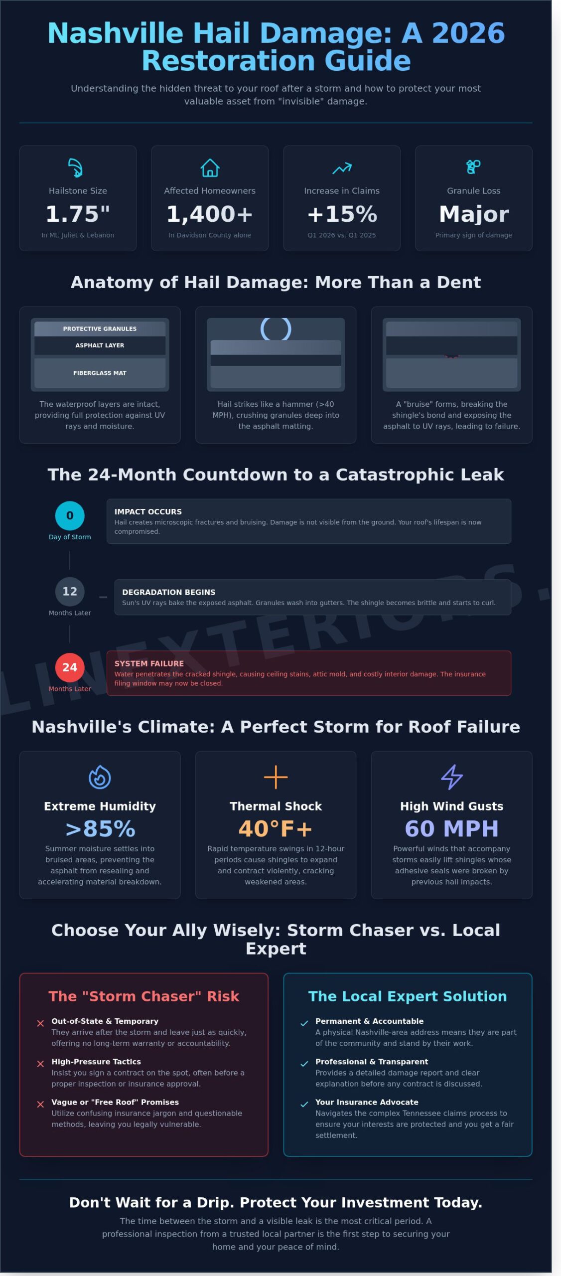 Hail Damage Roof Repair in Nashville: The Homeowner’s 2026 Restoration Guide