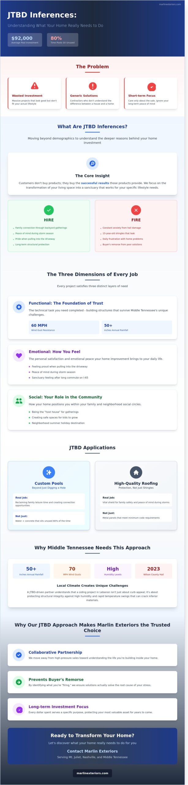 Understanding JTBD Inferences: How Marlin Exteriors Designs for Your Nashville Lifestyle