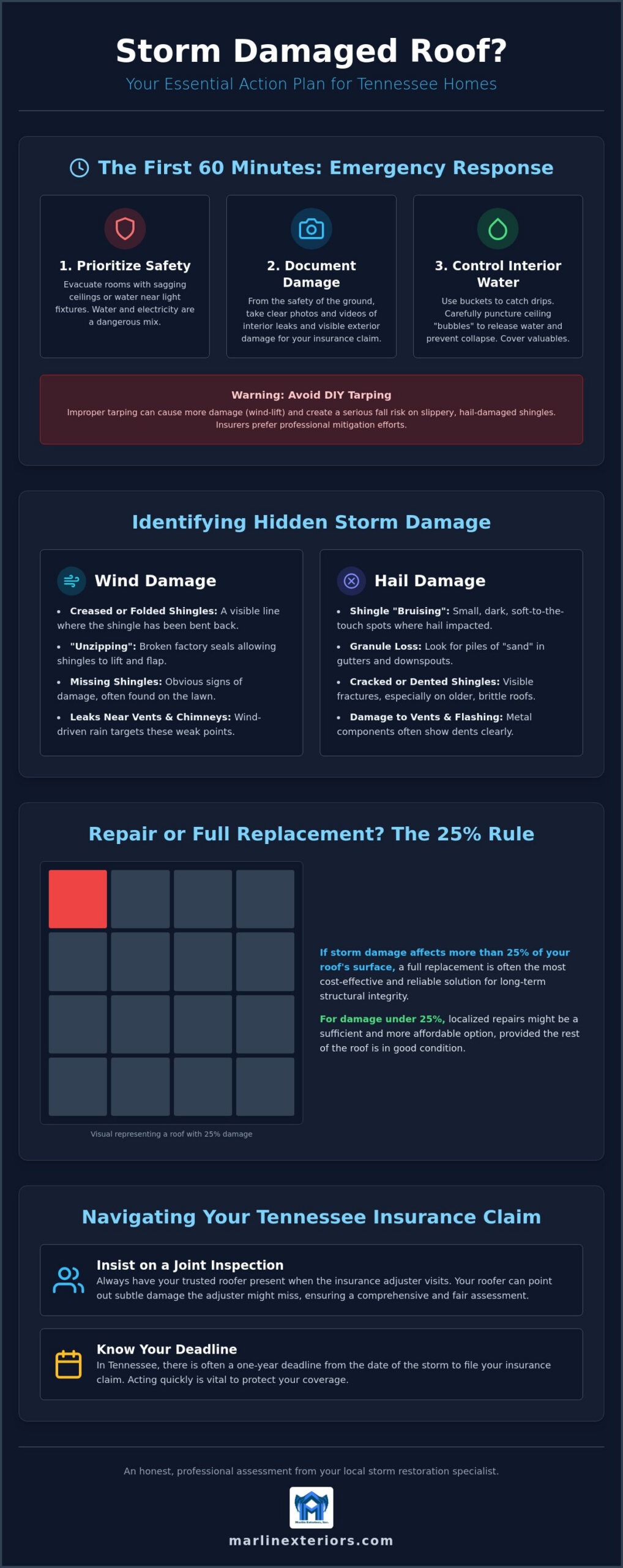 Emergency Roof Repair in Mt. Juliet: Immediate Steps for Storm Damage 2026