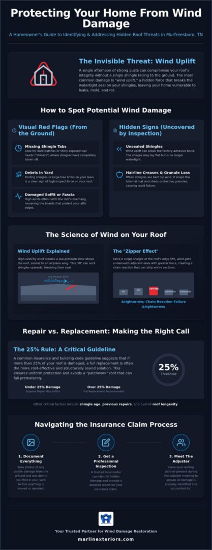 Wind Damage Roof Repair in Murfreesboro, TN (2026)